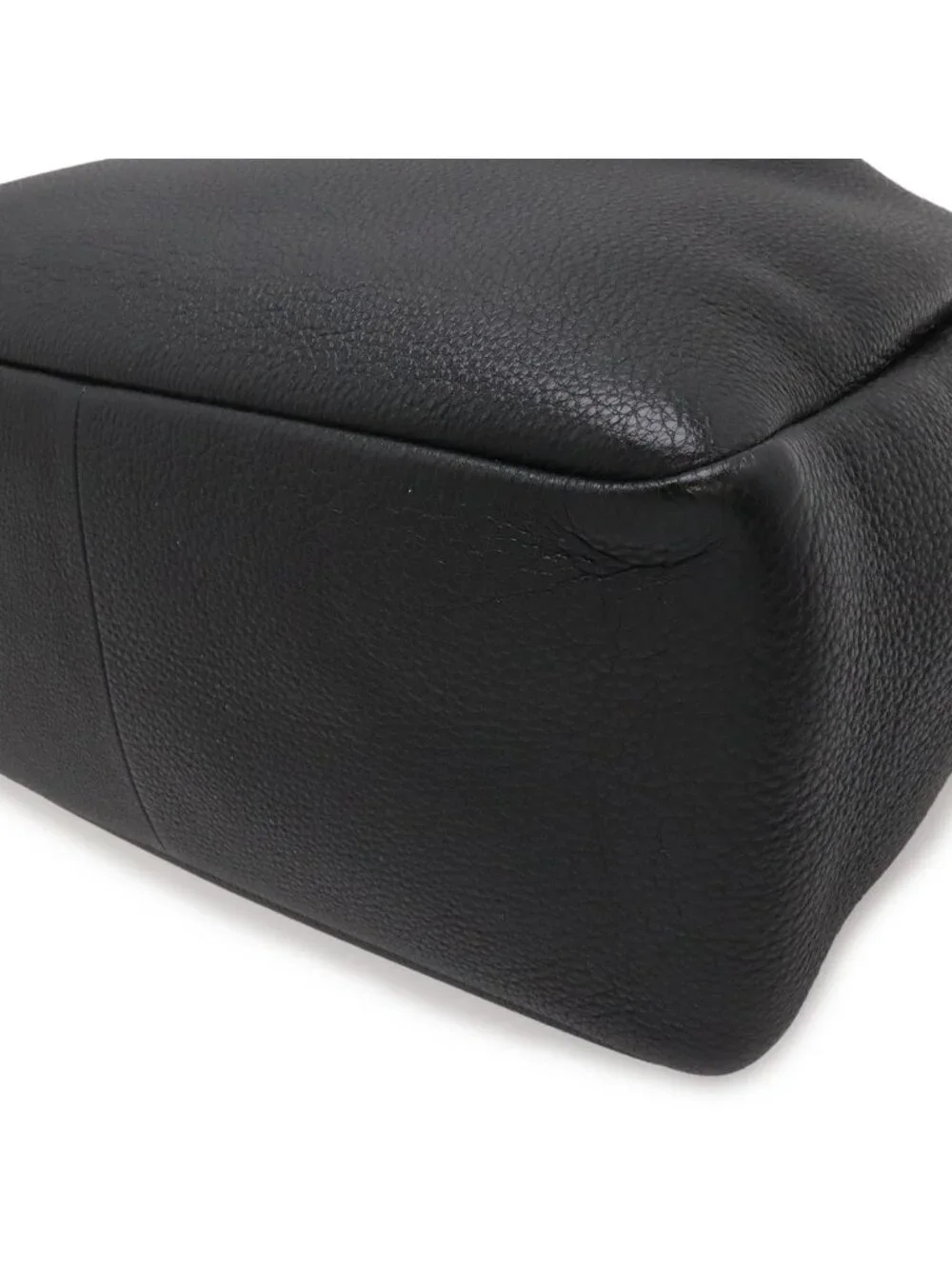 Prada Tote Shoulder Bag Vitello Daino Soft Leather Nero Black Silver Domestic